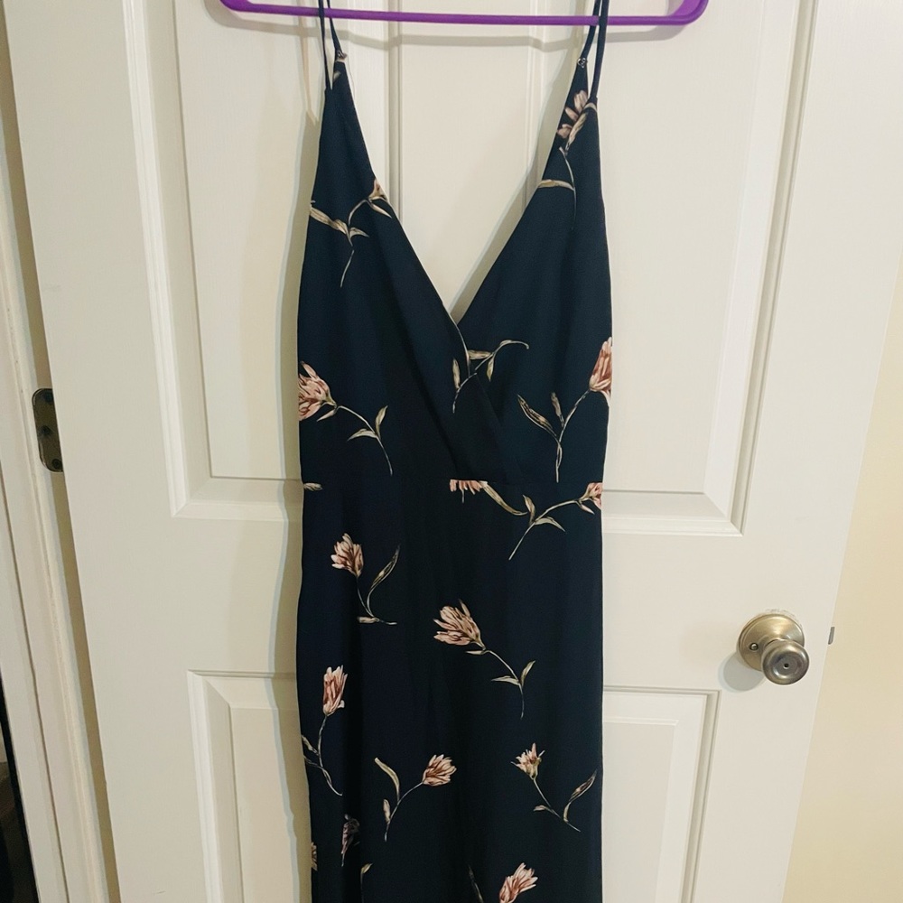 Lush Navy Blue Floral Surplice